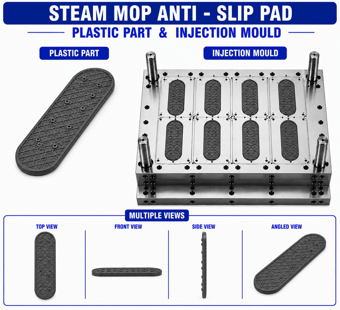 Steam Mop Plastic Anti Slip Pad Mould and Moulding Service